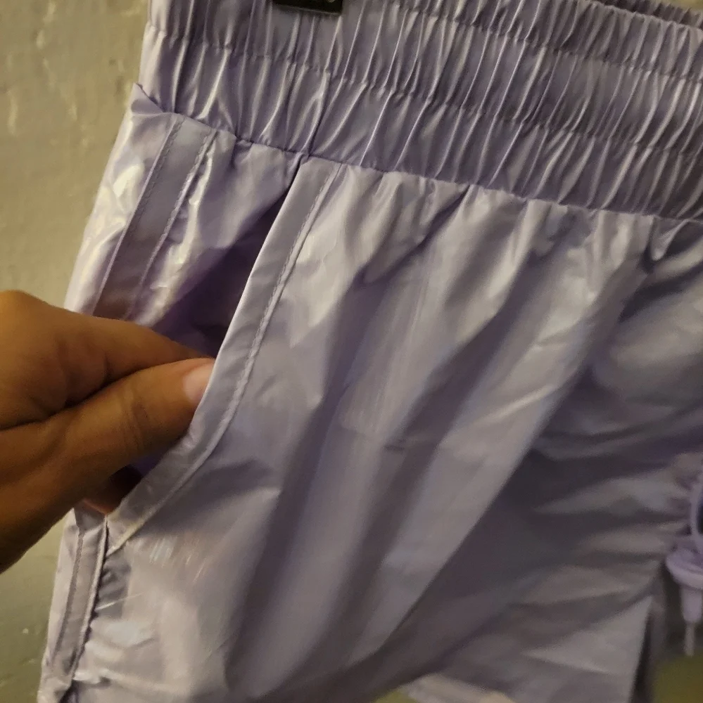 ZYIA Lilac Shine Bomber Shorts NWT XL